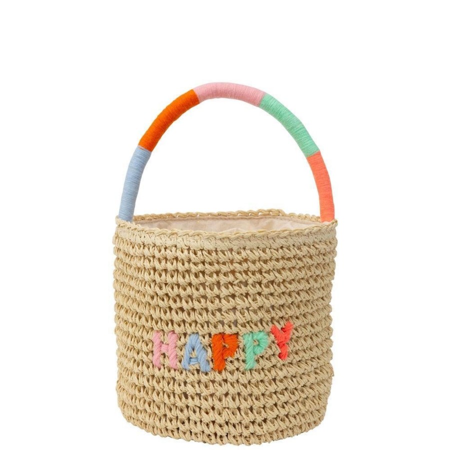 Interiors Chevron Down Icon Meri Meri | Meri Meri Happy Woven Straw Bag