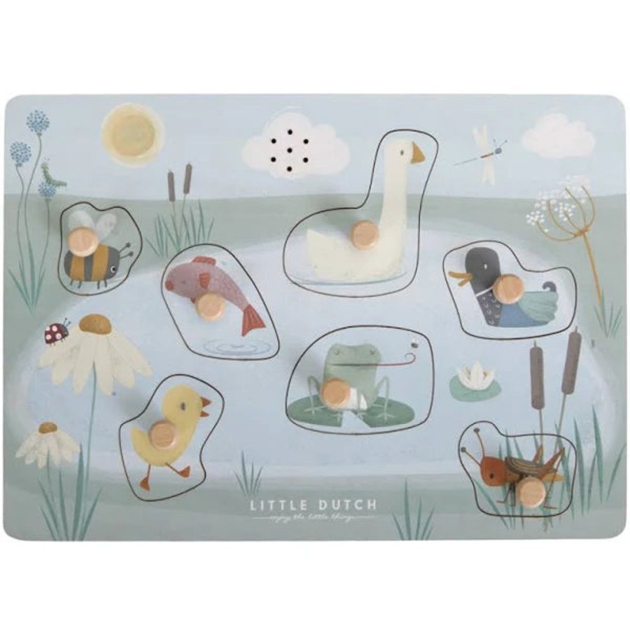 Toys Little Dutch Farms, Animals & Accessories | Little Dutch Wooden Sound Puzzle Little Goose