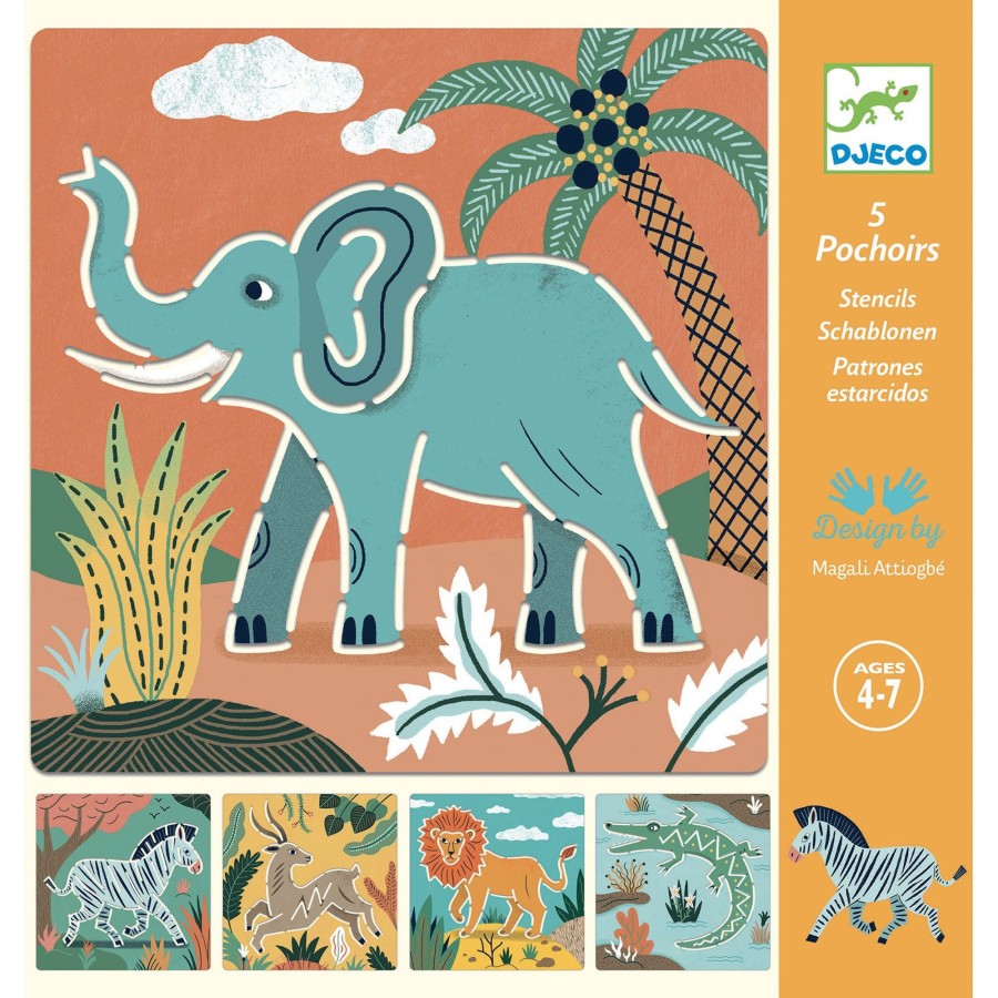 Arts & Craft Chevron Down Icon Djeco | Djeco Wild Animals Stencils