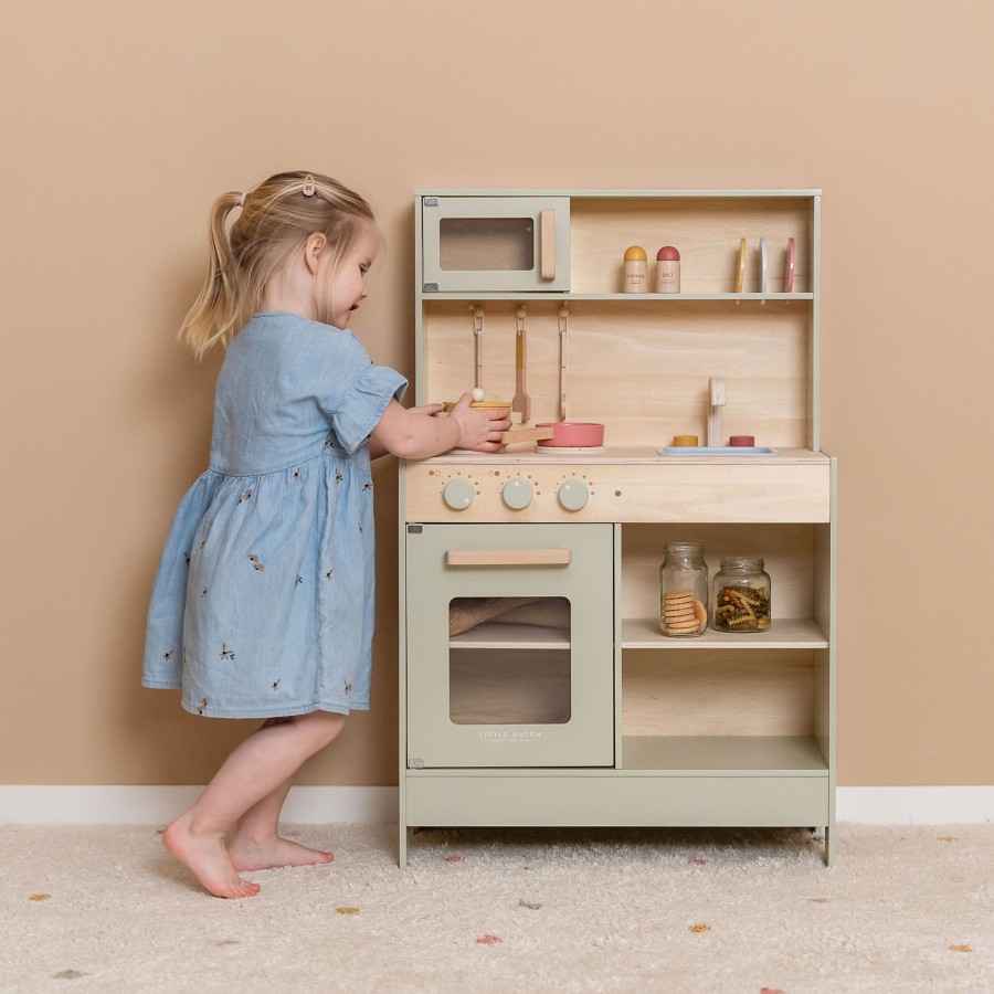 Toys Little Dutch Wooden Toy Kitchens | Little Dutch Play Kitchen Mint