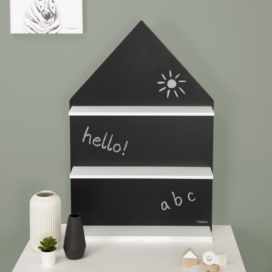 Interiors Chevron Down Icon Childhome | Childhome Blackboard House Wall Shelf