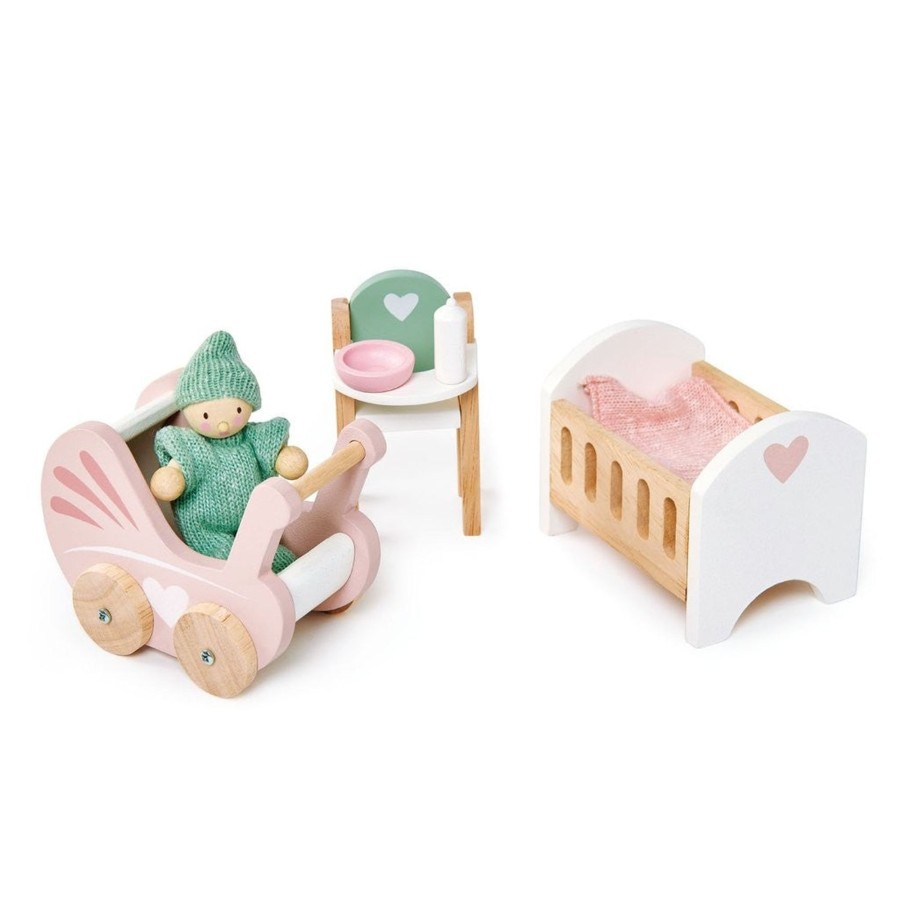 Toys Tender Leaf Toys Wooden Dolls House Furniture | Tender Leaf Toys Dovetail Nursery Set