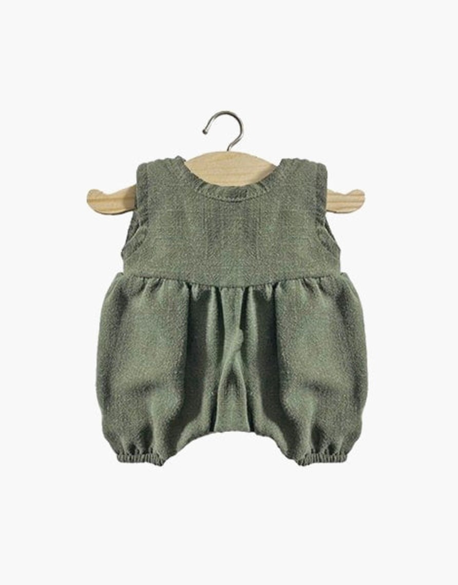 Toys Minikane Dolls | Minikane Noa Linen Romper Olive Green