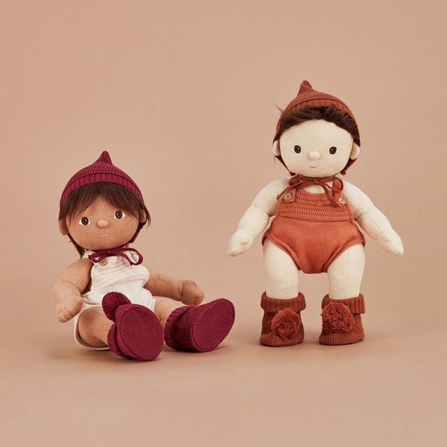 Toys Olli Ella Dolls | Olli Ella Dinkum Doll Knit Set Plum