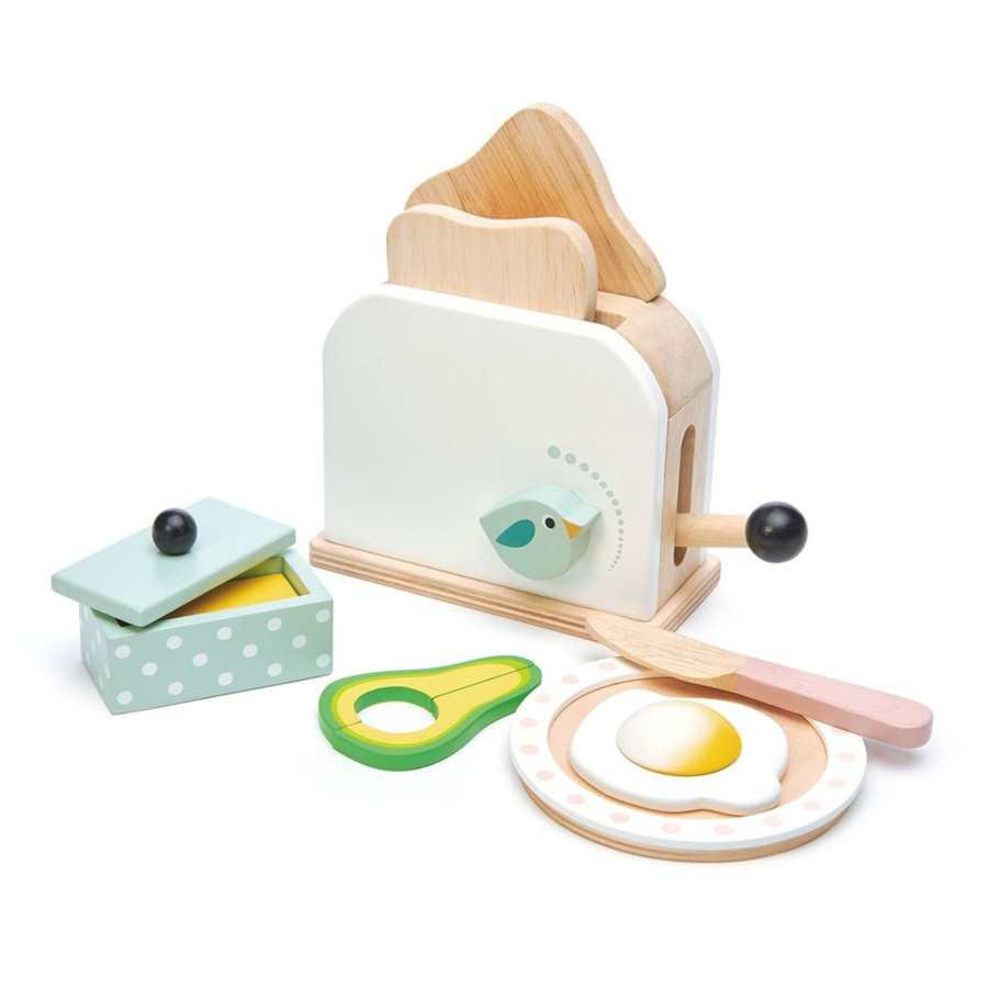 Toys Tender Leaf Toys Wooden Play Food | Tender Leaf Toys Breakfast Toaster Set