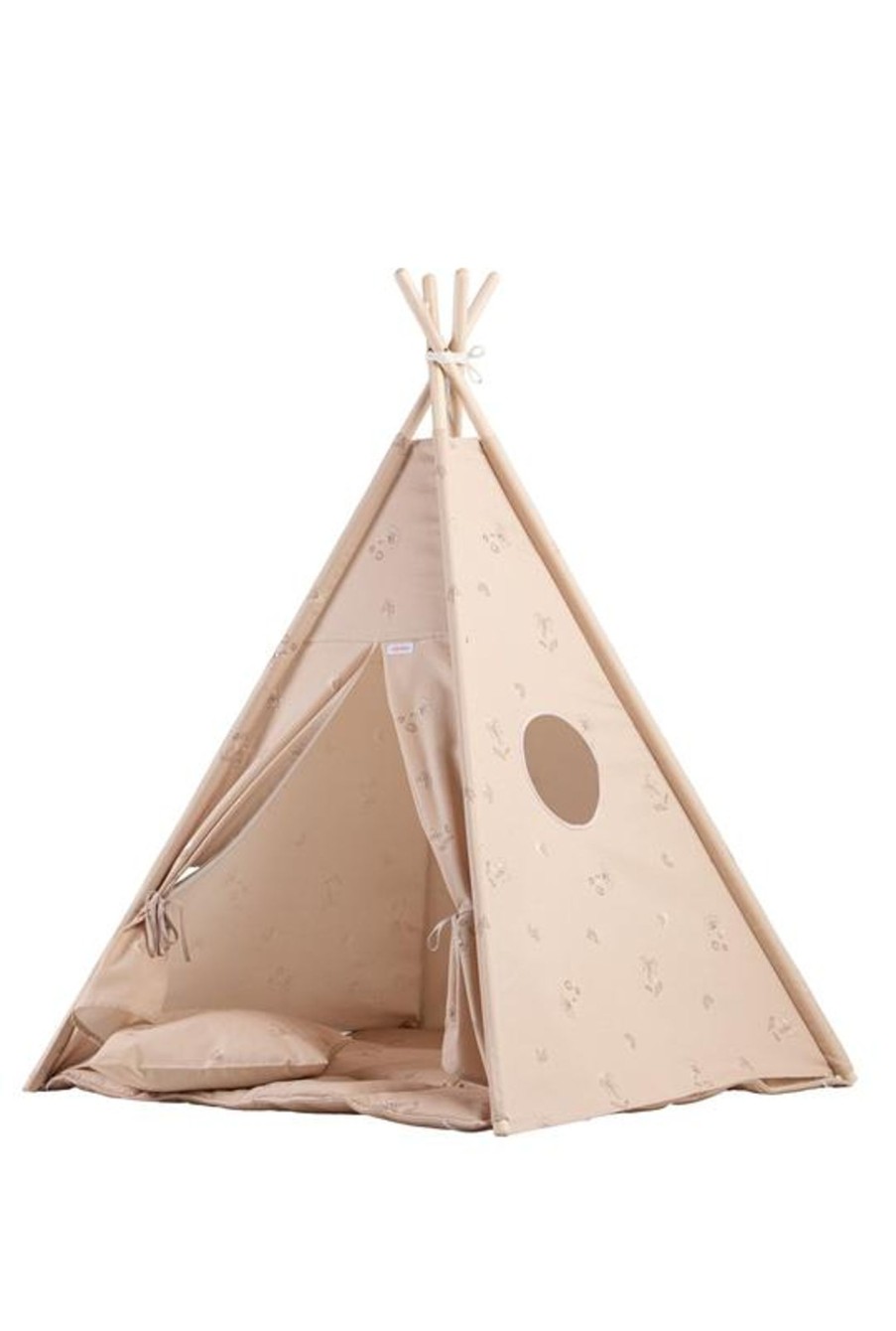 Toys Wigiwama Play Houses And Tents | Wigiwama Powder Beige Teepee Set