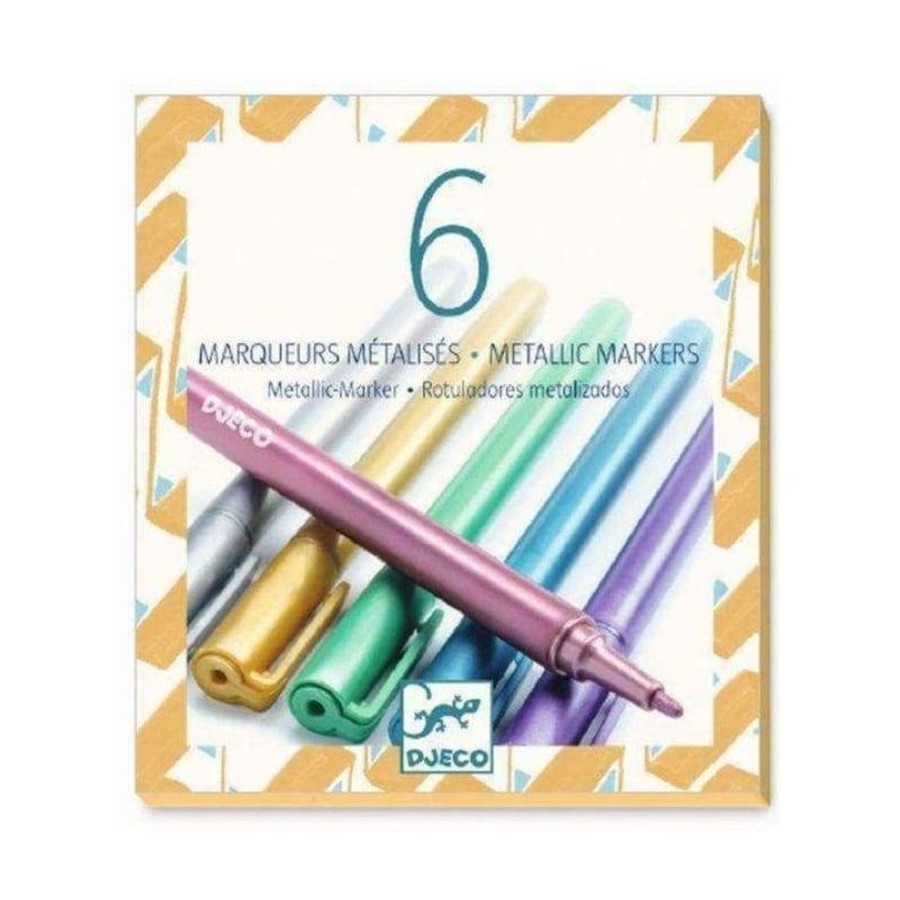 Arts & Craft Chevron Down Icon Djeco | Djeco 6 Metallic Markers