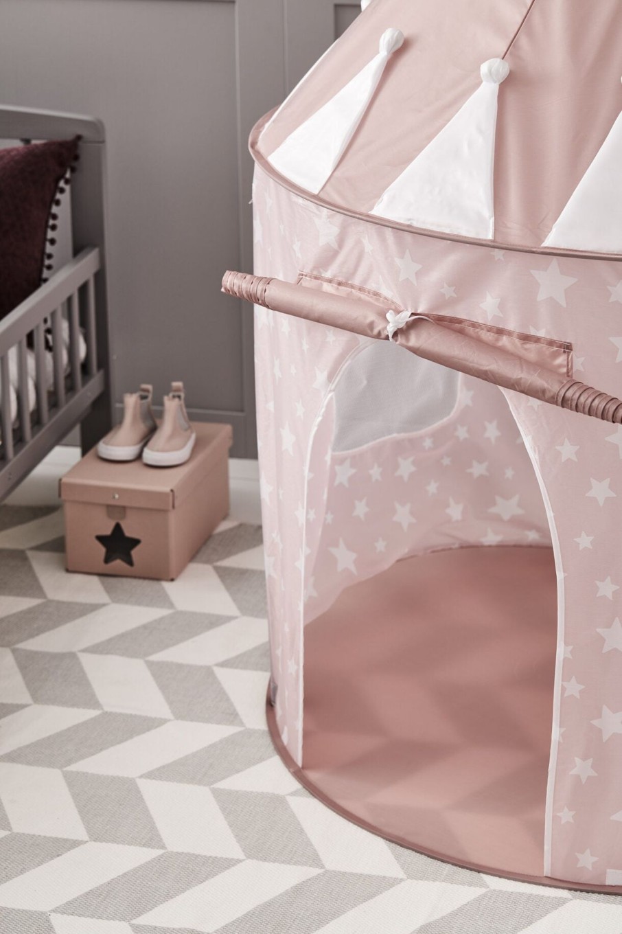 Interiors Chevron Down Icon Kids Concept | Kids Concept Play Tent Pink Star