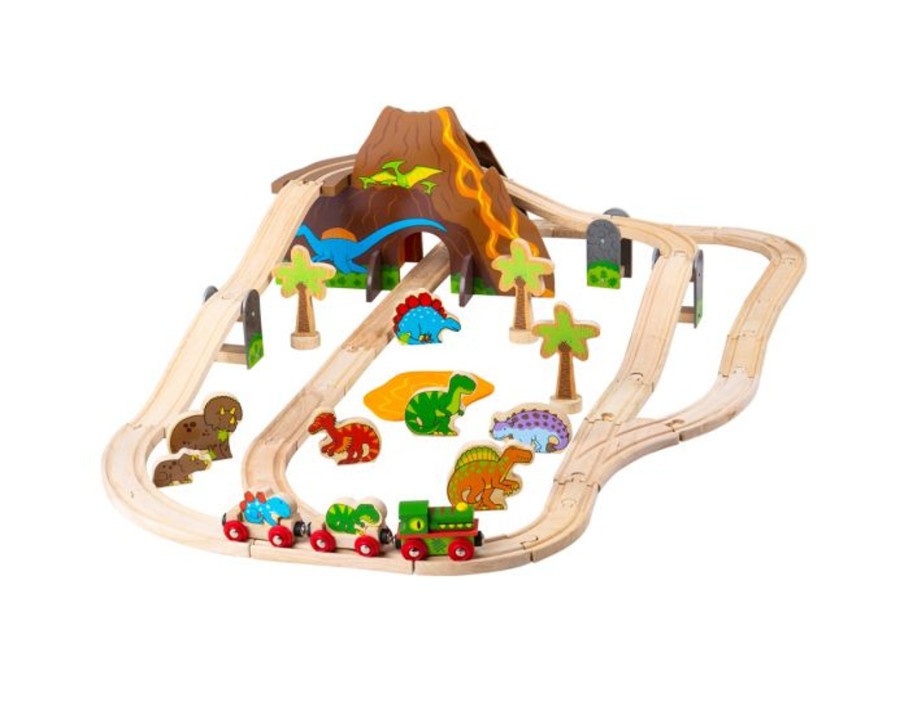 Toys Bigjigs Toys Pre-School | Bigjigs Dinosaur Train Set