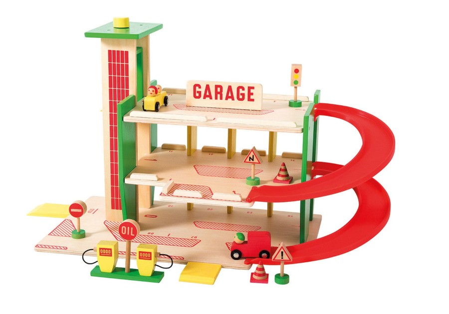 Toys Moulin Roty Vehicles And Accessories | Moulin Roty Wooden Garage