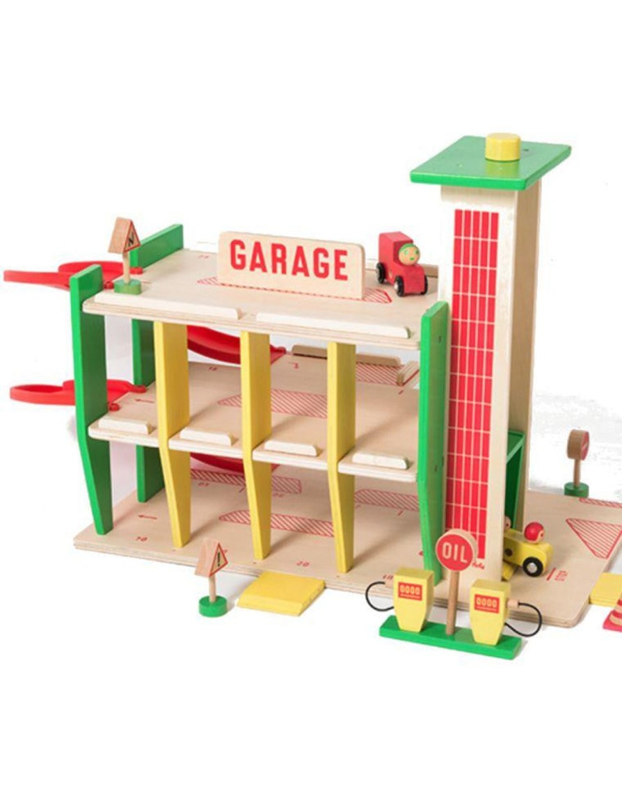 Toys Moulin Roty Vehicles And Accessories | Moulin Roty Wooden Garage