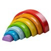 Toys Bigjigs Toys Games & Books | Bigjigs Small Wooden Stacking Rainbow