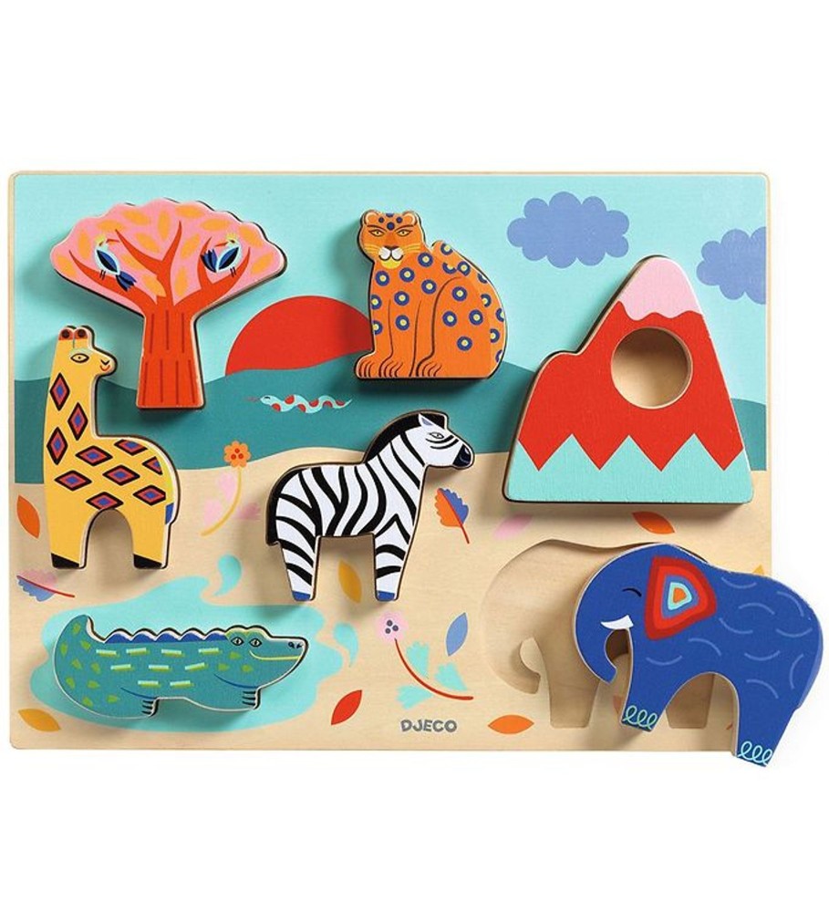 Toys Djeco Gifts Under £25 | Djeco Wooden Puzzle Savanna