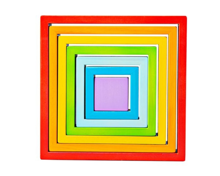 Toys Bigjigs Toys Puzzles And Blocks | Bigjigs Wooden Stacking Squares