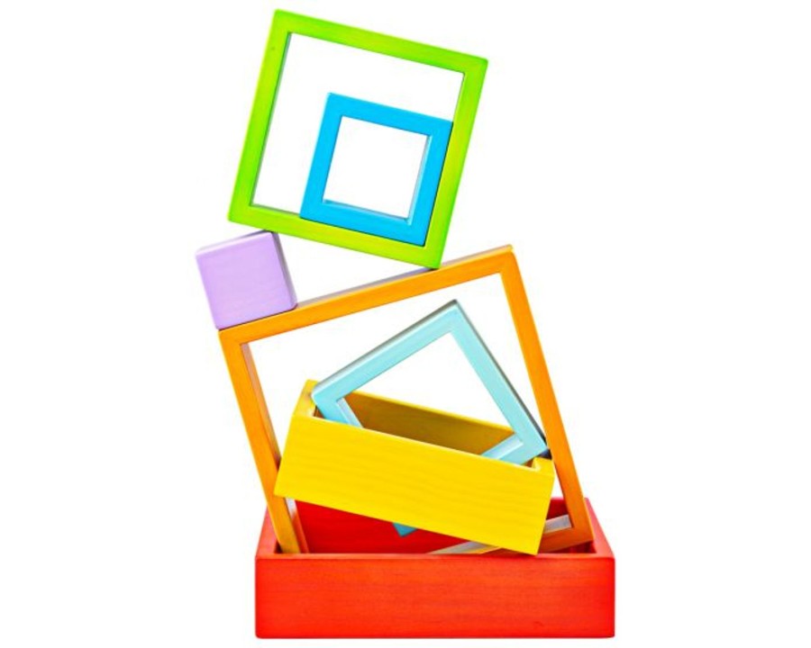 Toys Bigjigs Toys Puzzles And Blocks | Bigjigs Wooden Stacking Squares