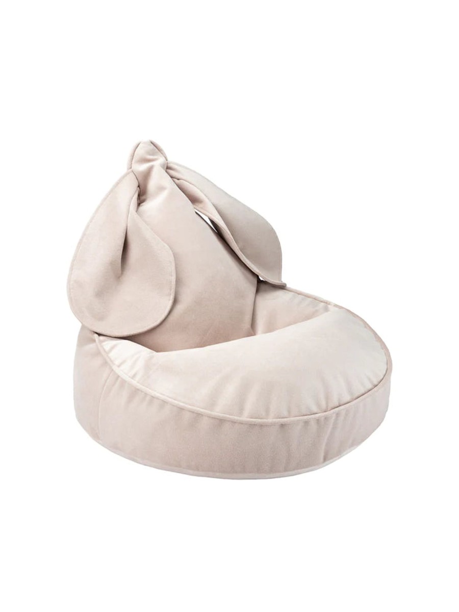 Interiors Chevron Down Icon Wigiwama | Wigiwama Velvet Dusty Beige Bunny Beanbag