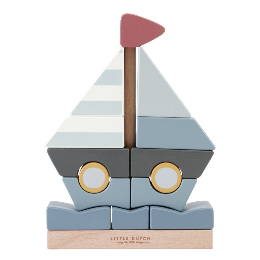 Toys Little Dutch Blocks And Stacking | Little Dutch Stacker Sailboat Sailors Bay