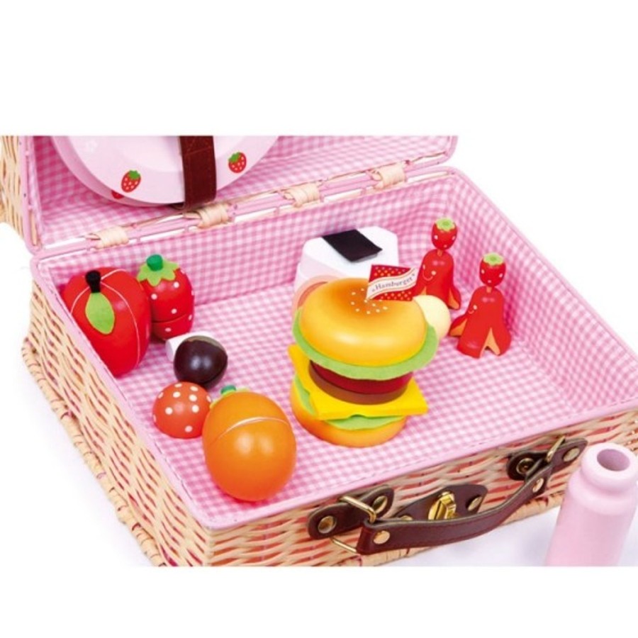 Toys Legler Wooden Play Food | Legler Children'S Picnic Basket Set