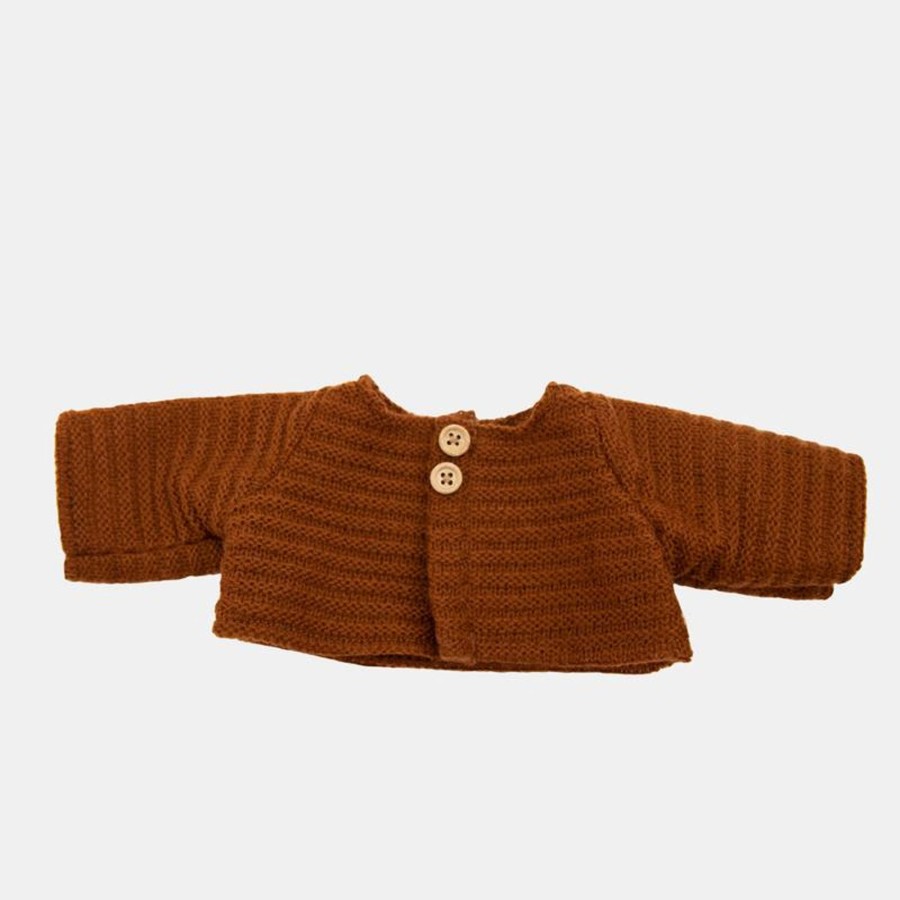 Toys Olli Ella Dolls World | Dinkum Doll Cardigan Chestnut