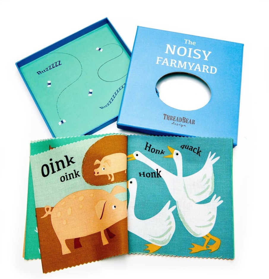 Toys Tender Leaf Toys Gifts Under £25 | Threadbear Designs The Noisy Farmyard Rag Book