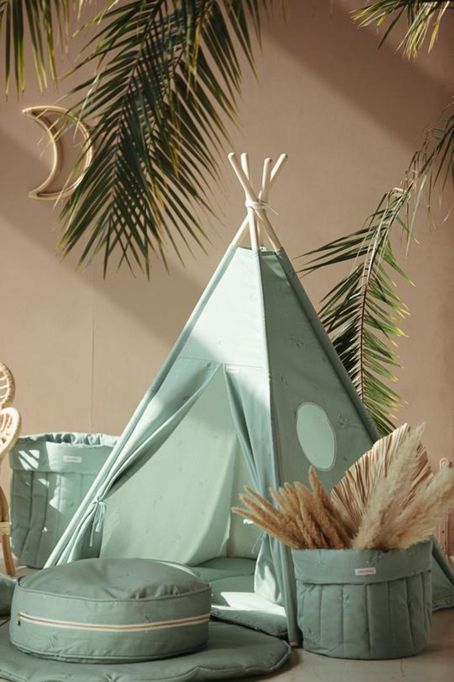 Toys Wigiwama Play Houses And Tents | Wigiwama Minty Green Teepee Set