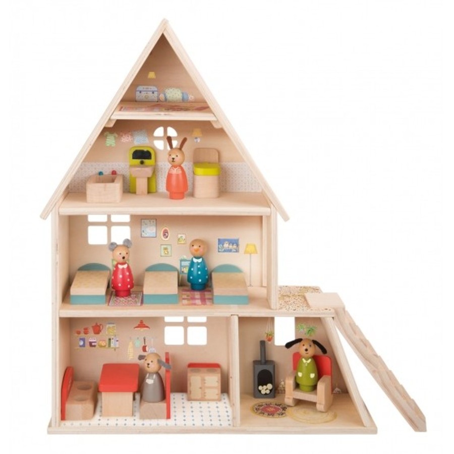 Toys Moulin Roty Role Play | Moulin Roty Wooden Dolls House