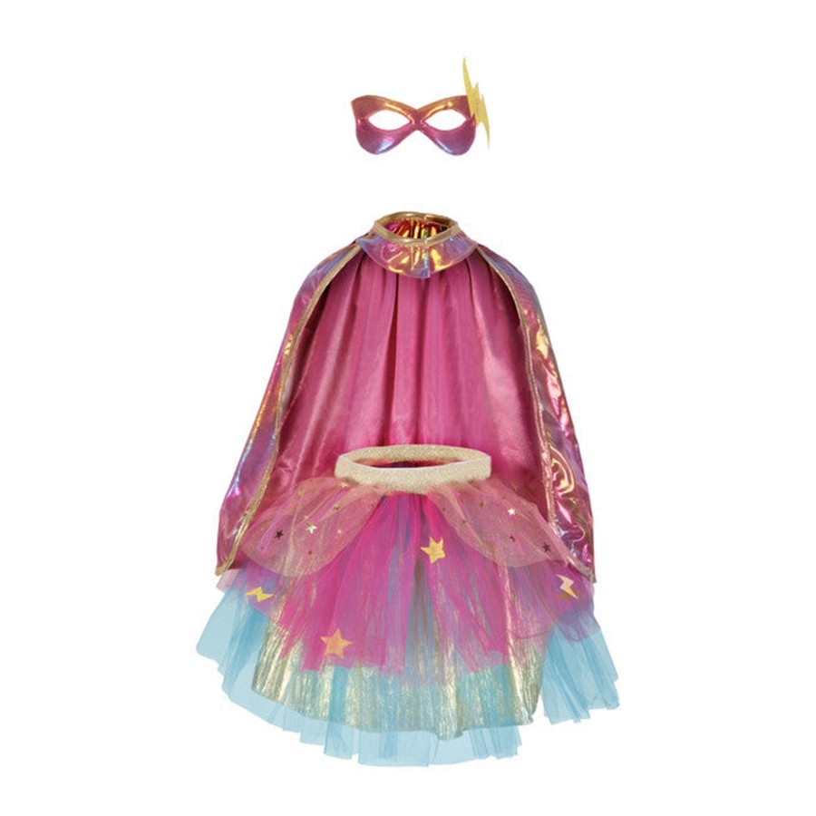 Accessories Chevron Down Icon Great pretenders | Great Pretenders Super Duper Tutu/Cape/Mask - Pink & Gold