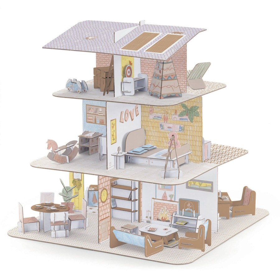 Toys Djeco Wooden Dolls Houses | Djeco Do It Yourself Dolls House