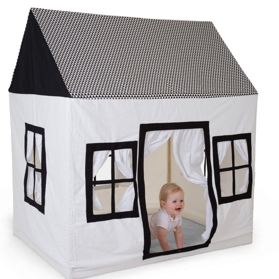 Toys Childhome Play Houses And Tents | Childhome Cotton Big Playhouse Black & White