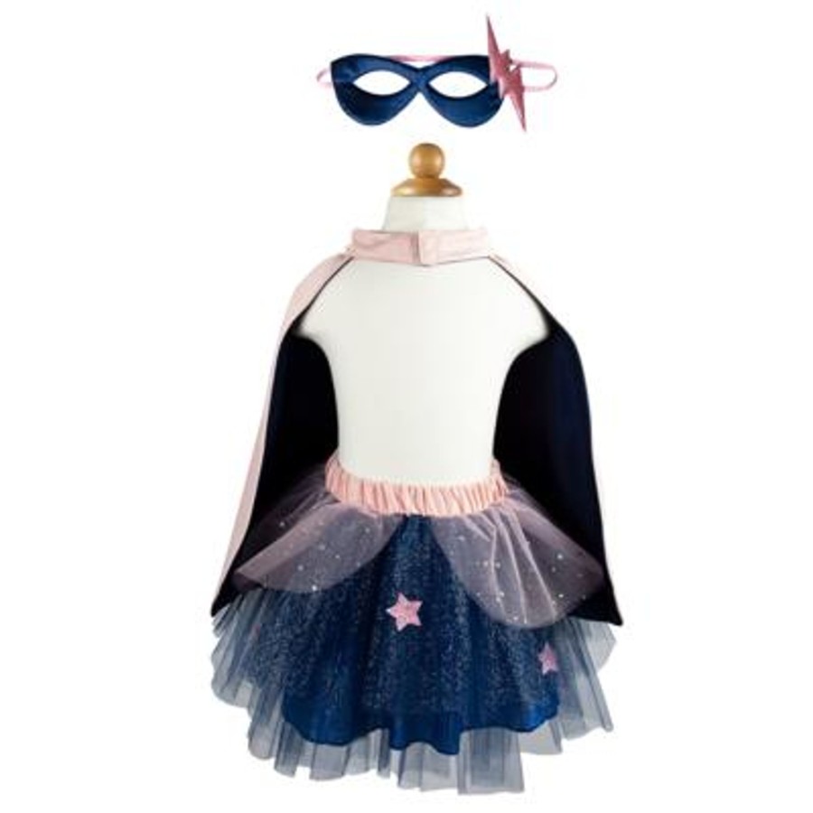 Accessories Chevron Down Icon Great pretenders | Great Pretenders Super Duper Tutu/Cape/Mask - Pink & Navy