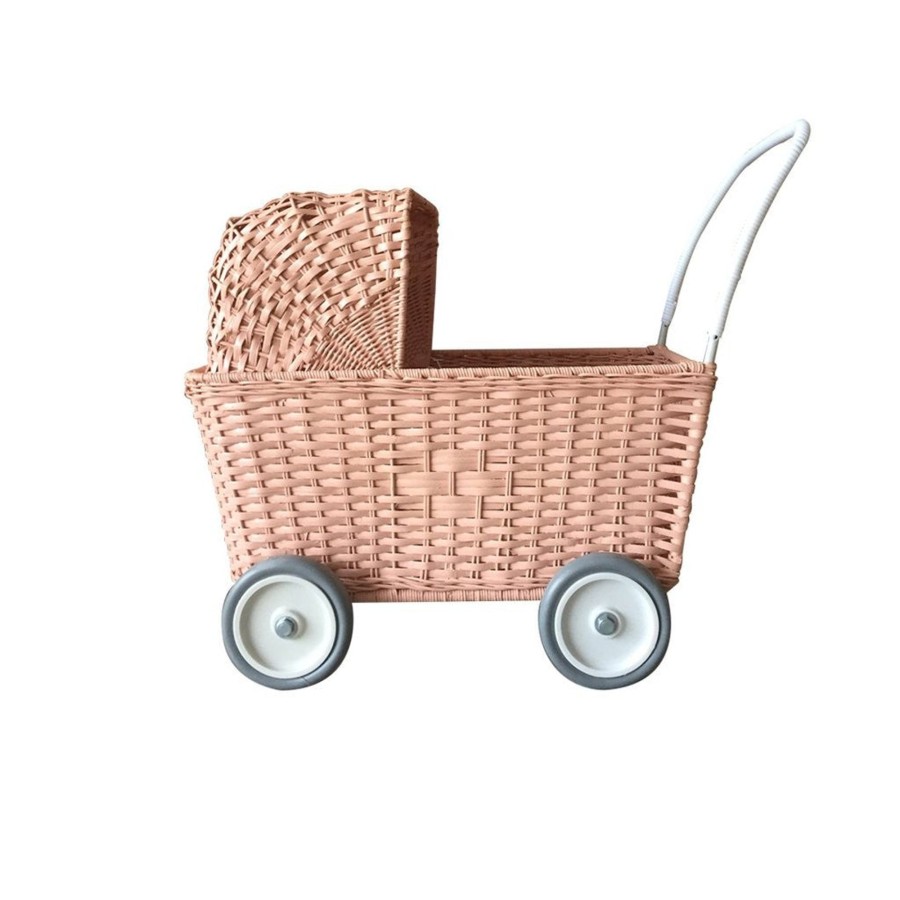 Toys Olli Ella Wooden Dolls Prams, Cots & Highchairs | Olli Ella Strolley Rose