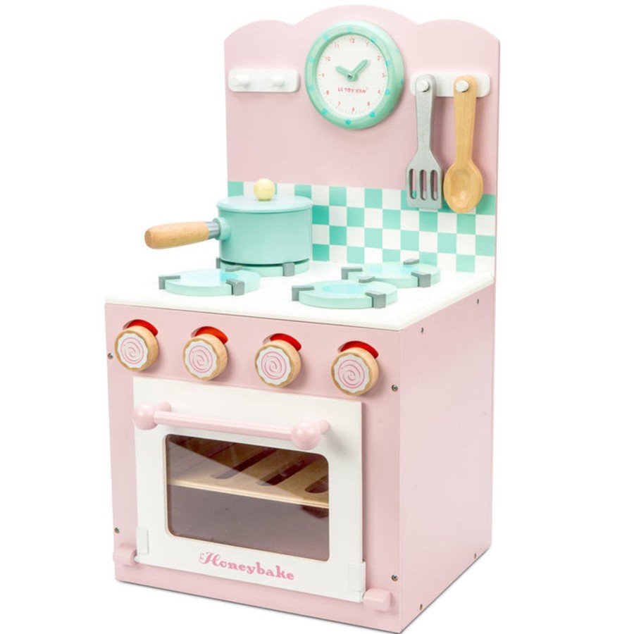 Toys Le Toy Van Wooden Toy Kitchens | Le Toy Van Honeybake Wooden Kitchen Set Pink