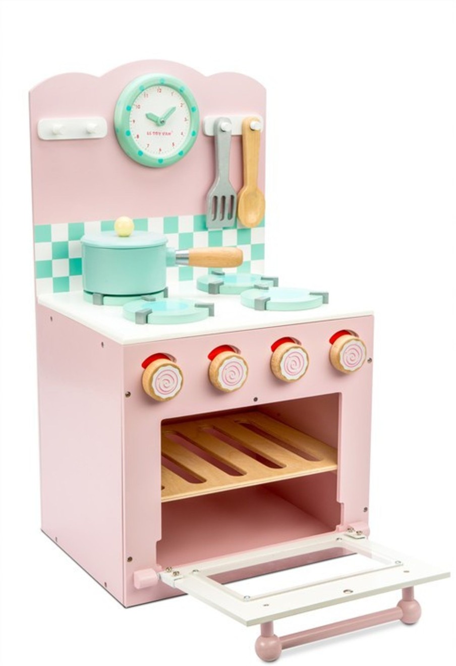 Toys Le Toy Van Wooden Toy Kitchens | Le Toy Van Honeybake Wooden Kitchen Set Pink