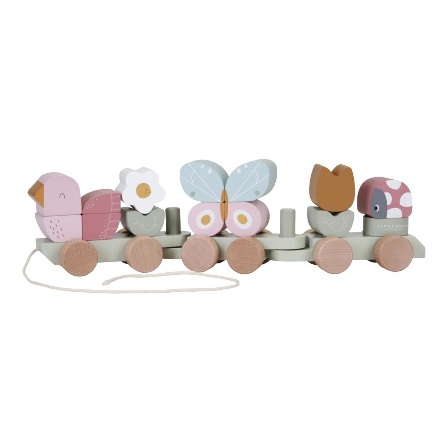 Toys Little Dutch Blocks And Stacking | Little Dutch Stacking Train Flowers And Butterflies