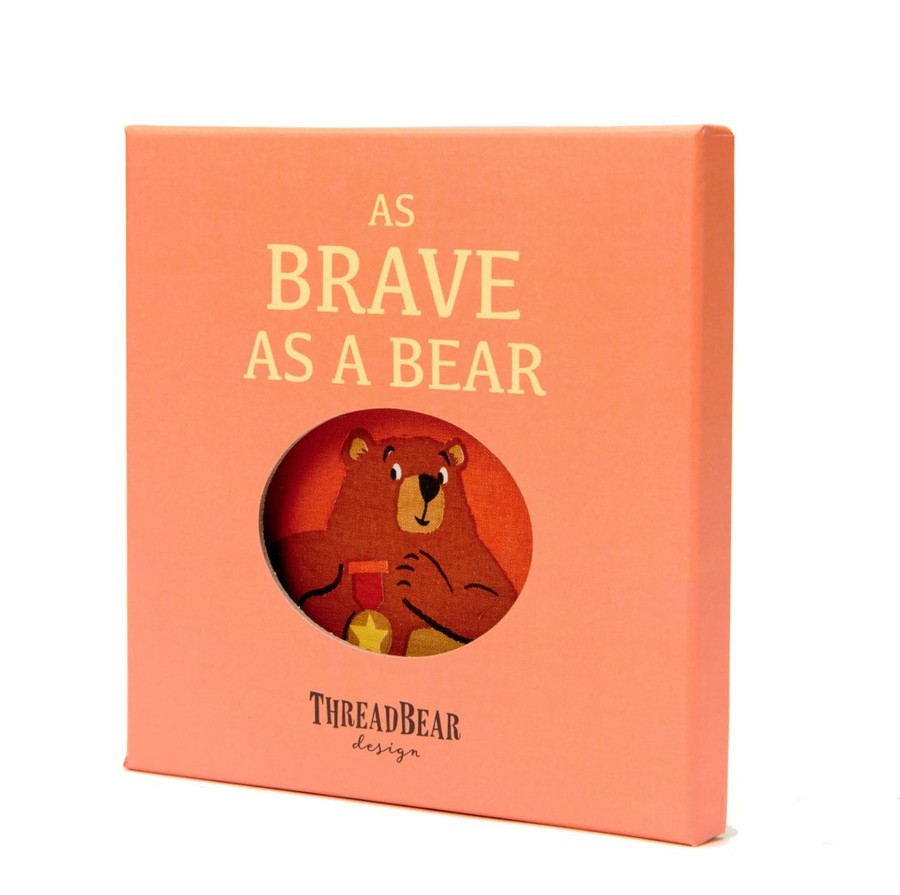 Toys Tender Leaf Toys Games & Books | Threadbear Designs As Brave As A Bear Rag Book