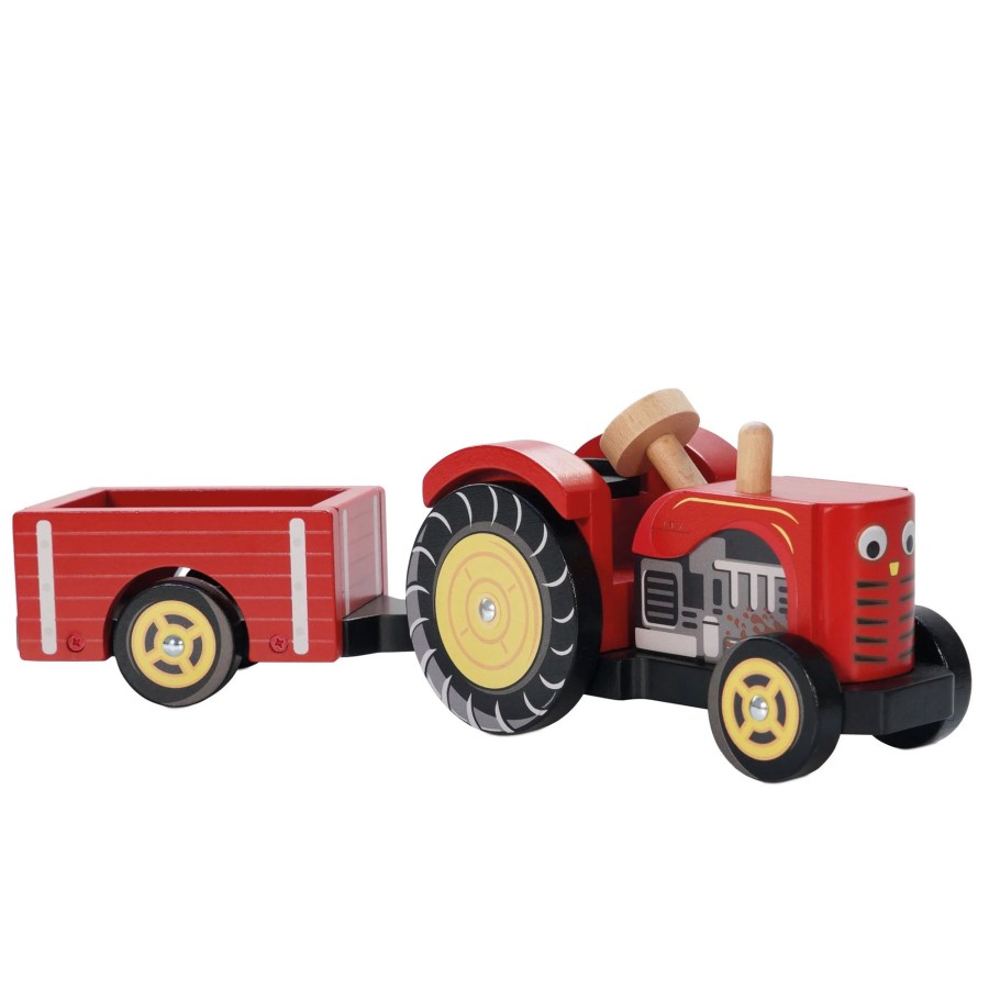 Toys Le Toy Van Farms, Animals & Accessories | Le Toy Van Red Wooden Tractor