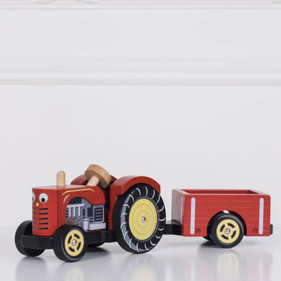 Toys Le Toy Van Farms, Animals & Accessories | Le Toy Van Red Wooden Tractor