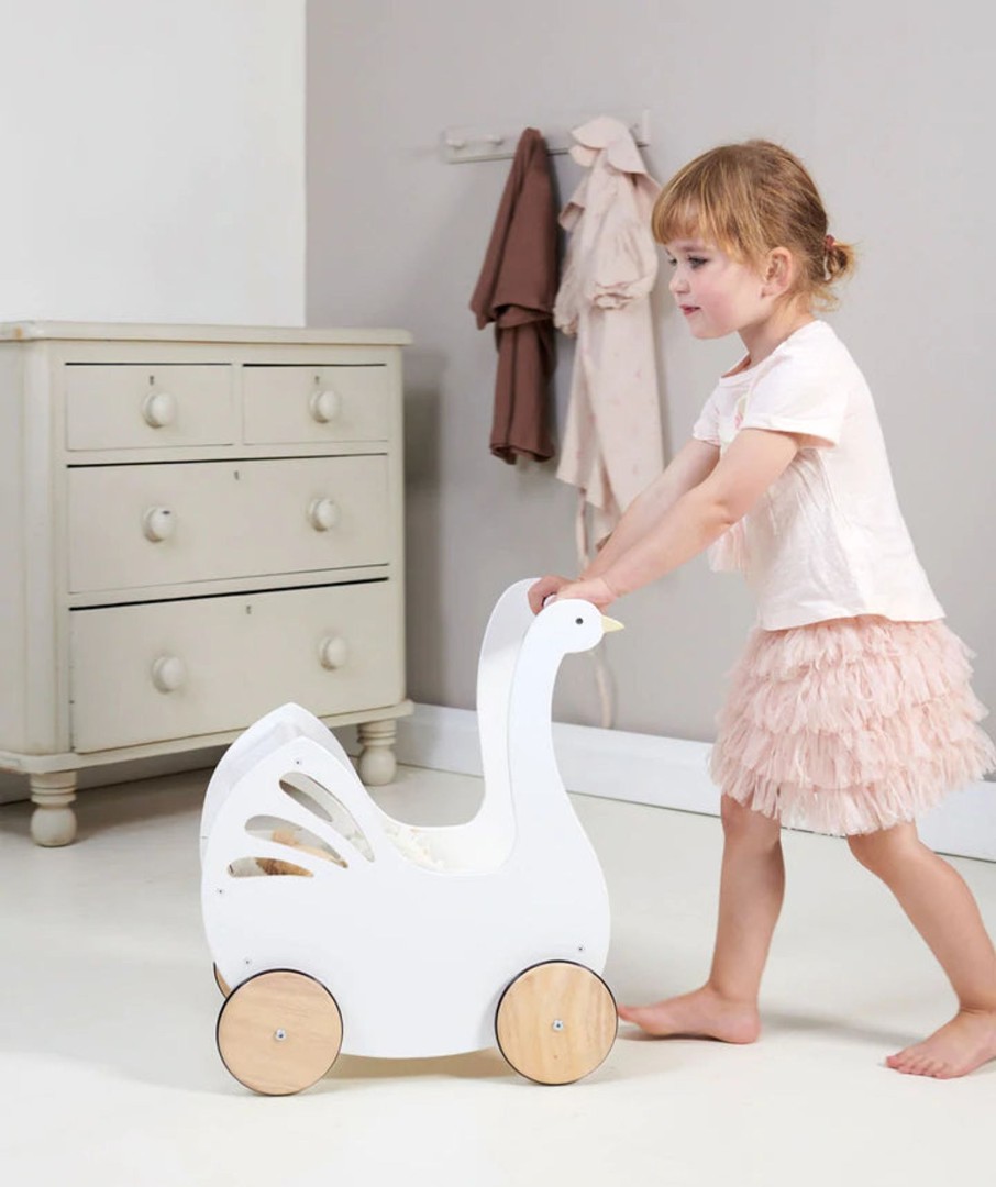 Toys Tender Leaf Toys Role Play | Tender Leaf Toys Sweet Swan Pram