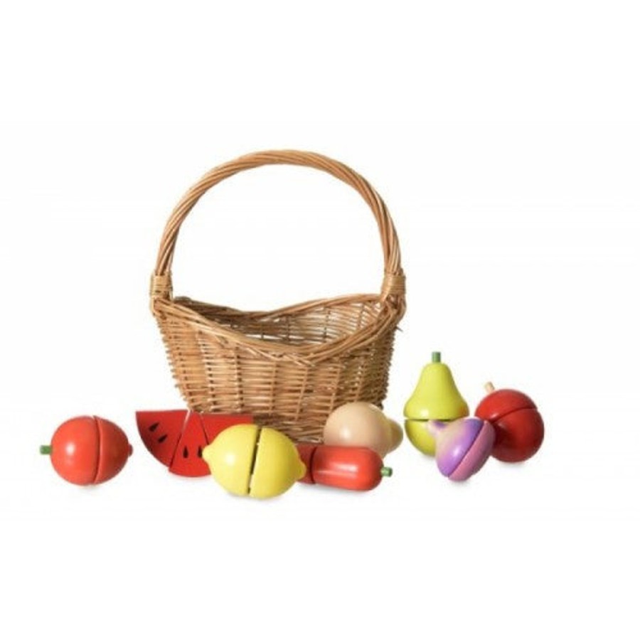 Toys Cottage Toys-UK Wooden Play Food | Wooden Fruit In Basket