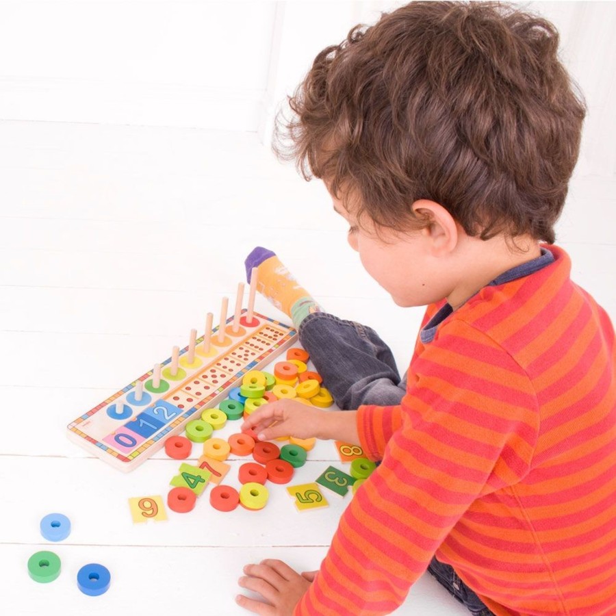 Toys Bigjigs Toys Blocks And Stacking | Bigjigs Learn To Count Wooden Toy