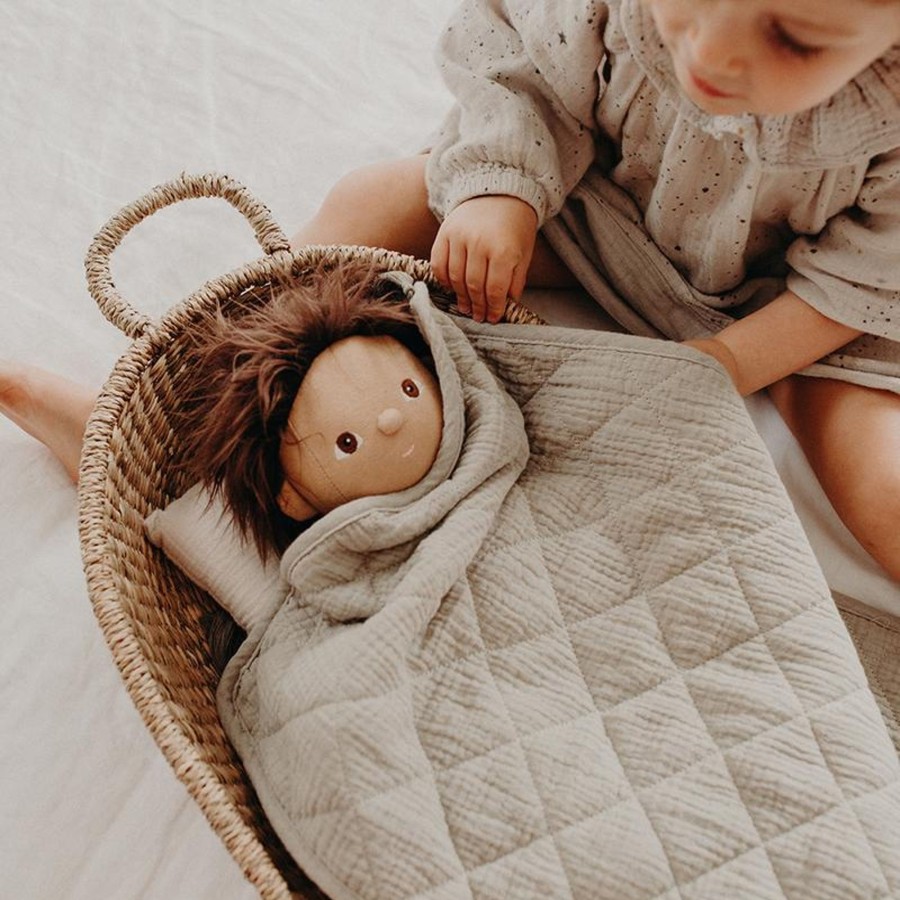 Toys Olli Ella Gifts Under £25 | Olli Ella Muslin Strolley Bedding Set Seafoam