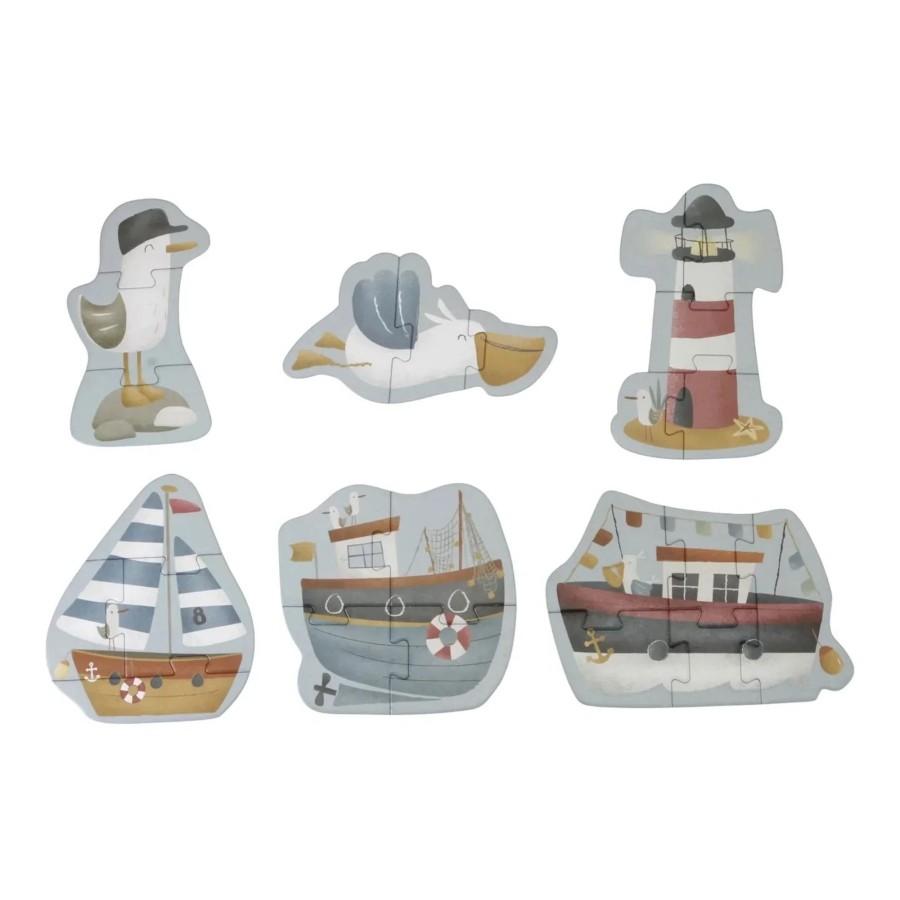 Toys Little Dutch Puzzles | Little Dutch 6 In 1 Puzzles Sailor'S Bay