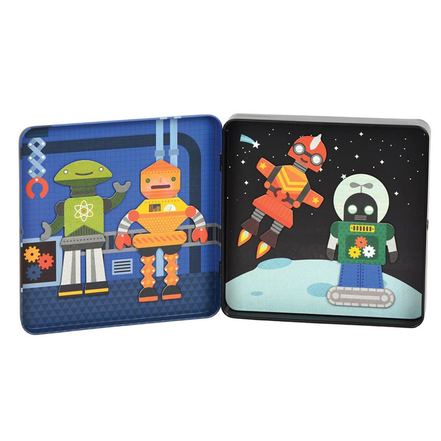 Toys Petit Collage Games & Books | Petit Collage Magnetic Play Set Robot Remix