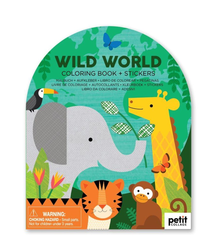 Arts & Craft Chevron Down Icon Petit Collage | Petit Collage Wild Animals Colouring Book