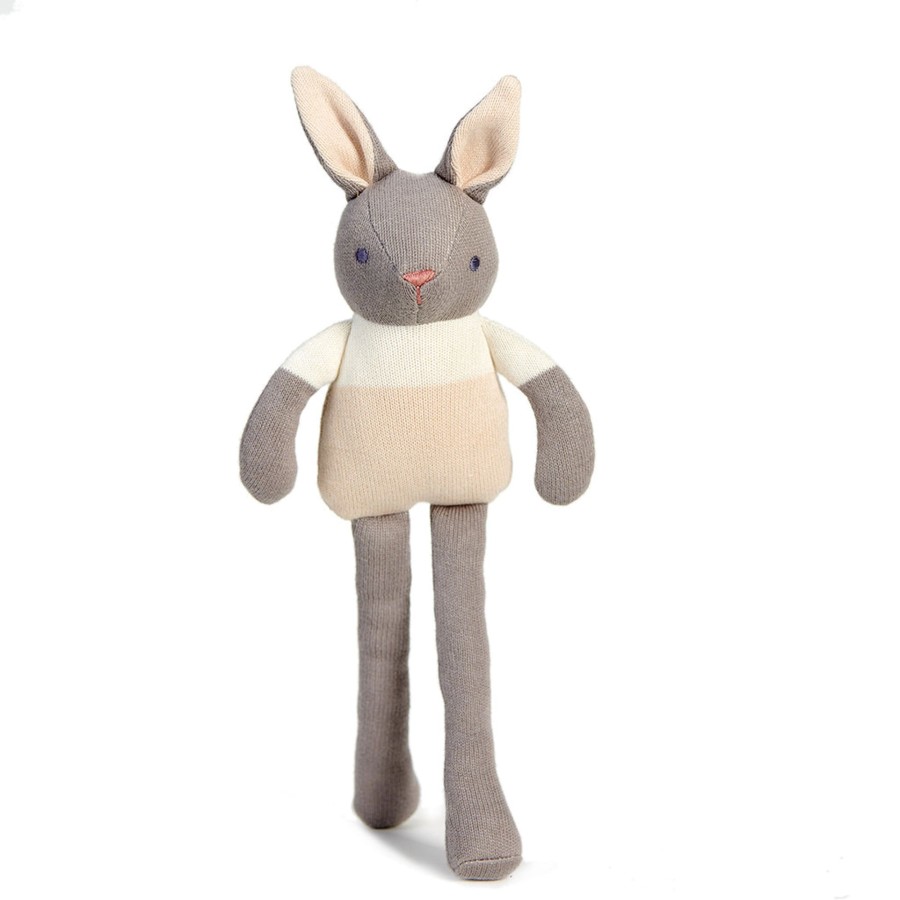 Toys Tender Leaf Toys Comforters And Teddies | Threadbear Designs Baby Threads Grey Bunny Doll