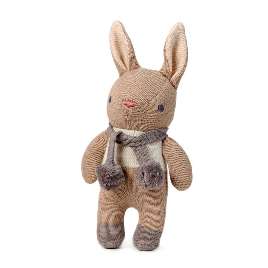 Toys Tender Leaf Toys Rattles & Musicals | Threadbear Designs Baby Threads Taupe Bunny Gift Set