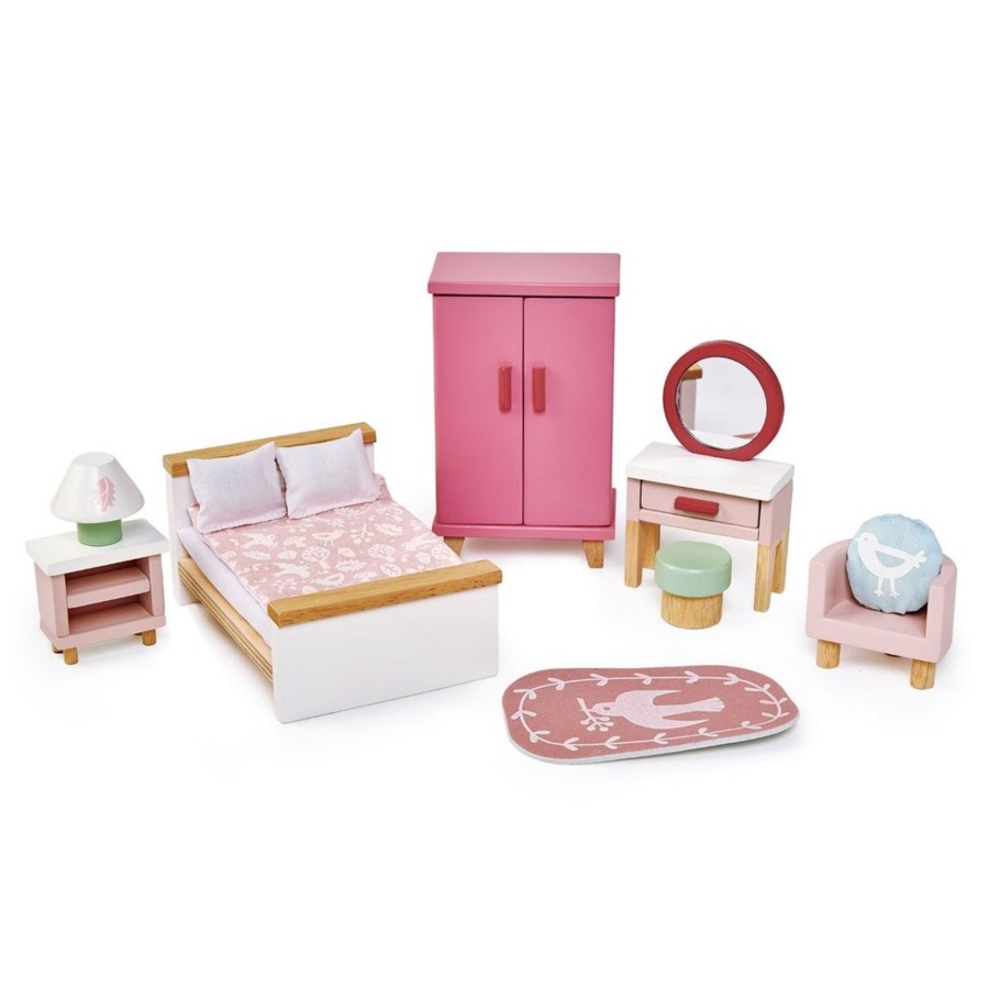 Toys Tender Leaf Toys Wooden Dolls House Furniture | Tender Leaf Toys Dovetail Bedroom Set