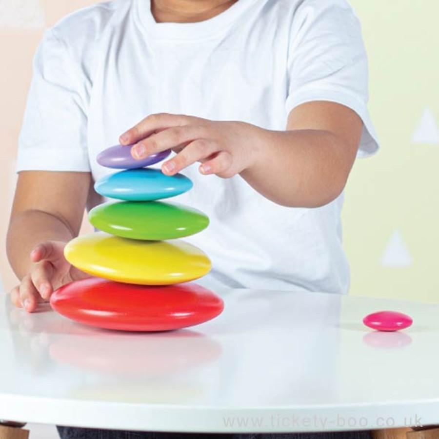 Toys Bigjigs Toys Pre-School | Bigjigs Rainbow Stacking Pebbles