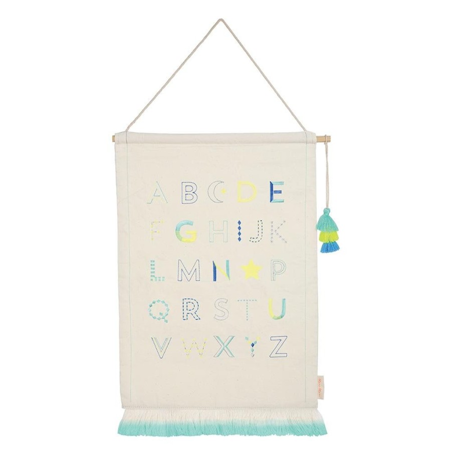 Interiors Chevron Down Icon Meri Meri | Meri Meri Blue Alphabet Wall Hanging