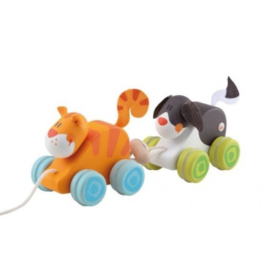 Toys Sevi Pull Along Toys | Sevi Duo Cat & Dog